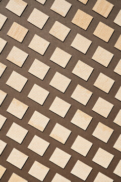 Chocolate wafers diagonal flat lay