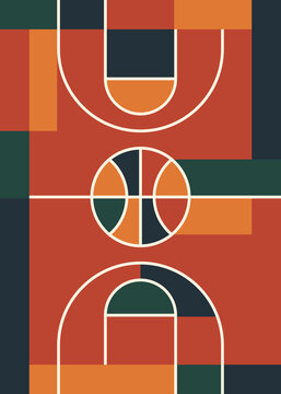 Abstract basketball court.