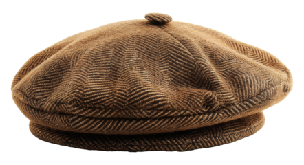 Classic tweed cap, cut out - stock png.