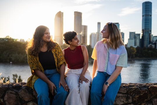Portrait of a multiracial group of friends in Brisbane