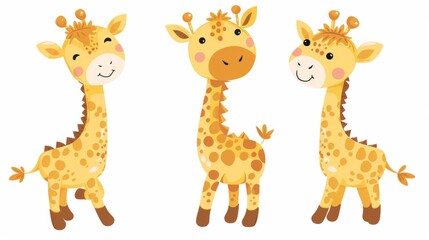 Naklejka premium Giraffe. Flat vector illustration of cute animal. Baby nursery art.