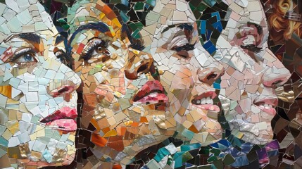 Mosaic collage of sisterhood moments