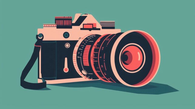 Vintage camera illustration for photography or design projects