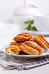 Cottage cheese cookies in the shape of triangles.