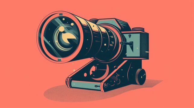 Vintage camera illustration for photography or design projects
