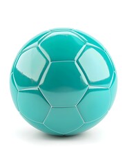 Isolated cyan Soccer Ball on a white Background