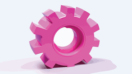Abstract 3D pink figure in brutalism style. Vector