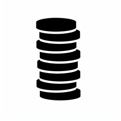 Vector illustration of money and investment. Black silhouette over white background.
