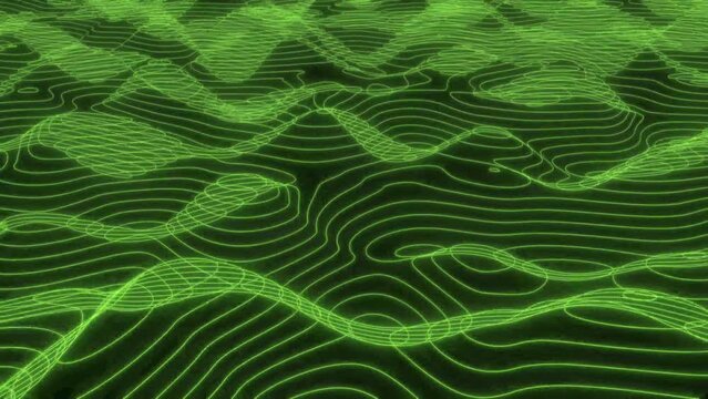 Green elevation line topography mountains curve 