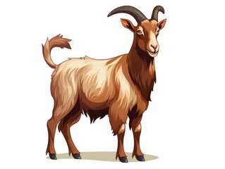 Goat illustration isolated on white background