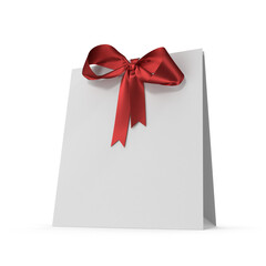 gift box with red ribbon isolated