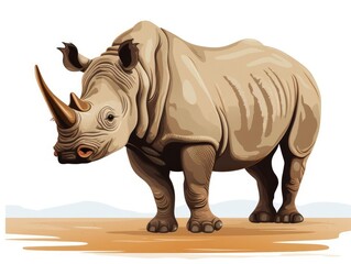 Fototapeta premium Rhino illustration isolated on white background