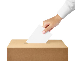 ballot box casting vote election referendum politics elect woman female democracy hand voter...