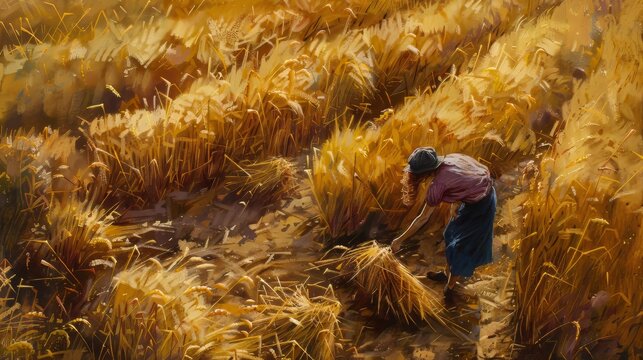 Ruth gleaning in the fields