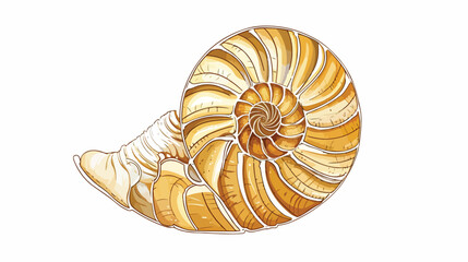 Ammonite spiral seashell or clamshell of underwater
