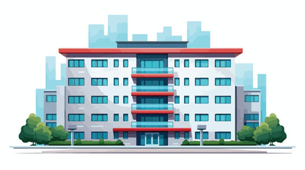 Apartment or office building house exterior icon. C