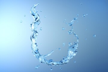 4K Ultra HD image: 3D Animated Spiral Water Flow Render on Blue Abstract Background