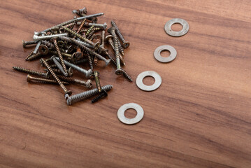 Screws, nuts, washers, L wrench