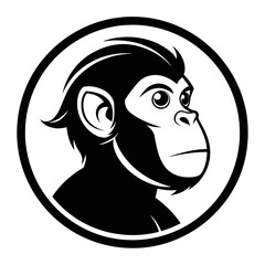 Monkey Icon Vector Illustration in a Circle - High-Quality Design for Any Project