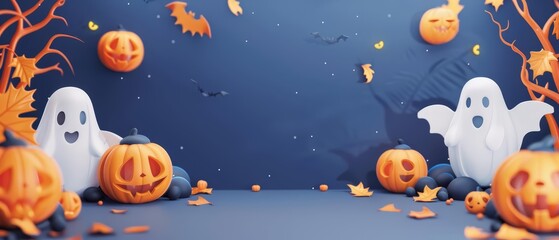 Minimal blank template card for Halloween