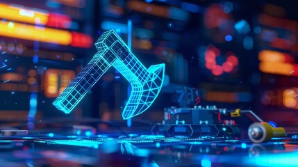 Show Glow HUD Big icon set of tool with Glow HUD big Icon of industry