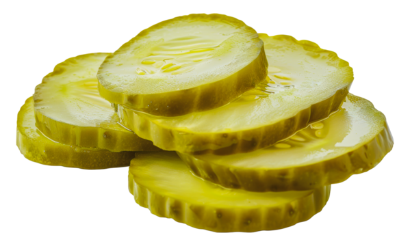 Stack of sliced pickles, cut out - stock png.