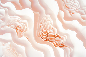 Background of pink and white waves sculptured paper texture