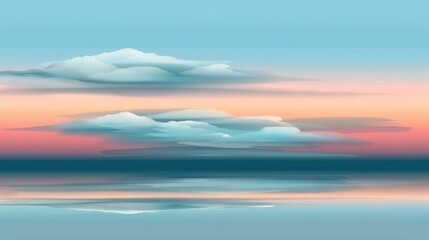 Fototapeta premium A stunning depiction of cloud formations in a pastel hue against a serene expanse of water below