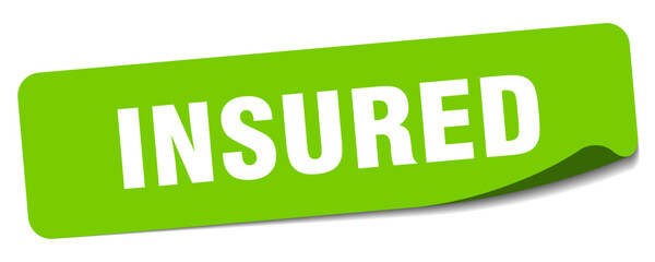 insured sticker. insured label
