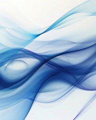Blue Blend Background. Abstract Artistic Design with Smooth Lines and White Waves