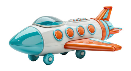 Colorful toy airplane for children, cut out - stock png.