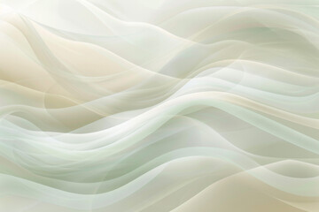 Fototapeta premium Abstract light green and white background with wavy lines, soft and gentle, in the style of vector illustration, minimalist design, simple color blocks of light gray and beige