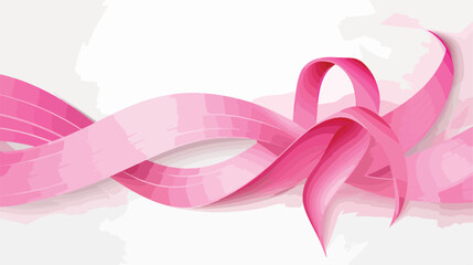 Breast cancer awareness banner with realistic pink
