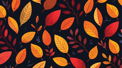 Fototapeta na wymiar Bright and colorful autumn leaves seamless pattern