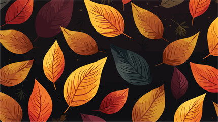 Bright and colorful autumn leaves seamless pattern