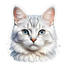 portrait of a white cute cat
