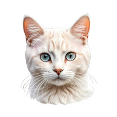 portrait of a white cute cat