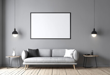 Modern design home interior and mock up frame