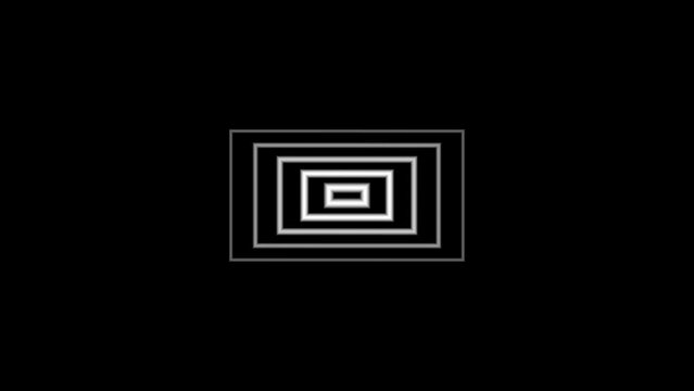 Abstract rectriangle radio waves animation on black background