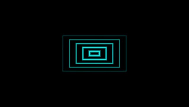 Abstract rectriangle radio waves animation on black background