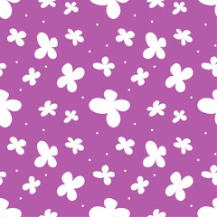 Floral seamless pattern. Flower silhouettes. Simple floral texture. Spring meadow plants. Summer botanical background. For fabric and texture