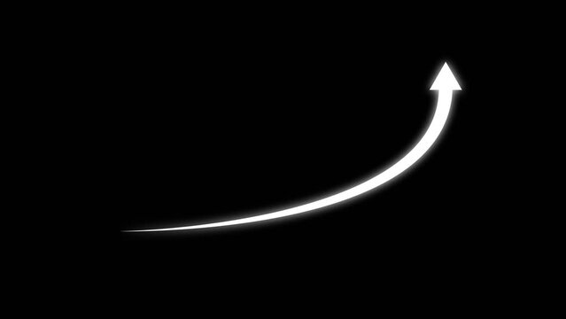 abstract arrow icon animation background on black background