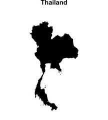 Thailand blank outline map design