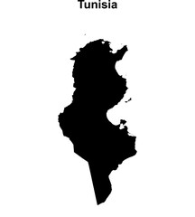 Tunisia blank outline map design