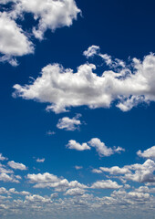 Abstract background of beautiful white clouds with blue sky in Brazil