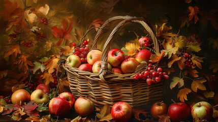 Basket with apples 