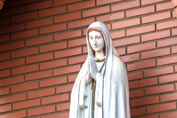 Statue of the image of Our Lady of Fátima, mother of God in the Catholic religion, Our Lady of the...