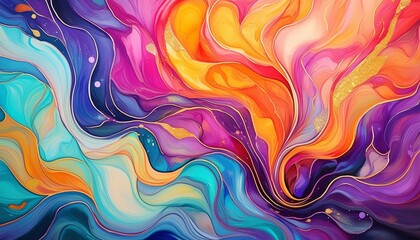 Obraz premium Vibrant Color, Abstract luxury marble textured background fluid acrylic