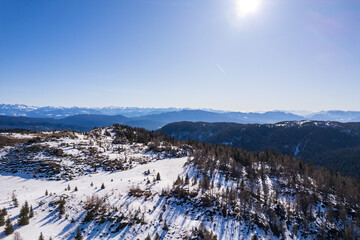the wonderful italian alps from aerial view