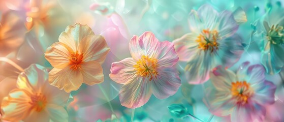 Delicate Spring Blossom Pastel Bokeh Garden design concept header web cover poster art work banner presentation template